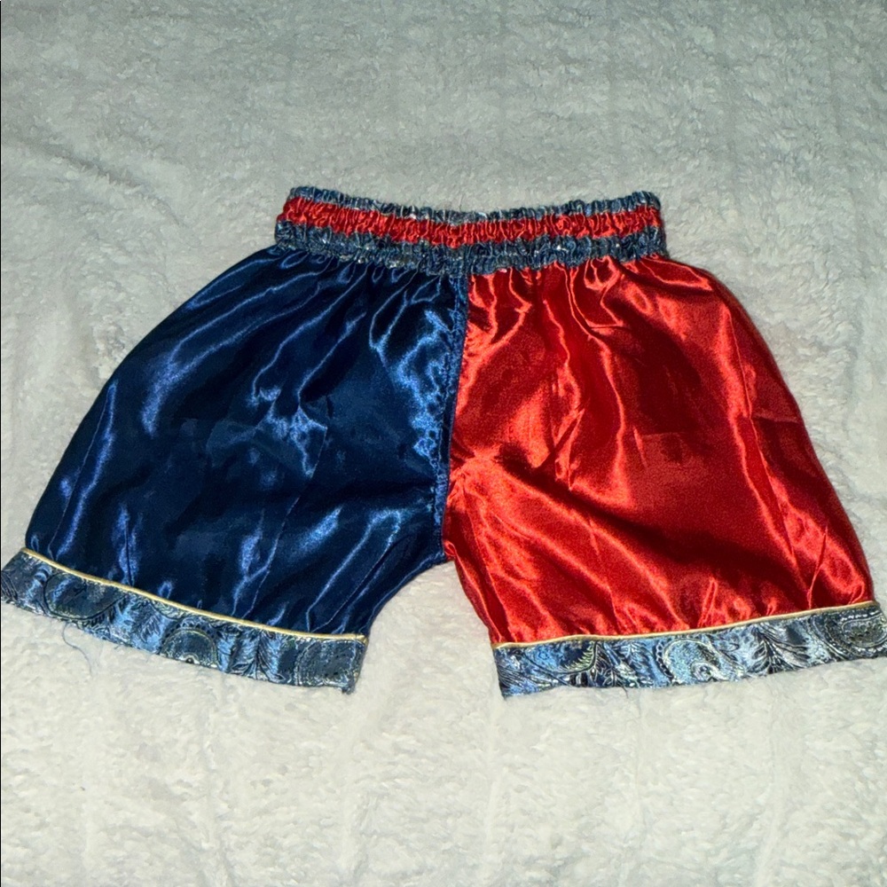 Thai Red & Blue Boxing Shorts - Picture 2 of 3